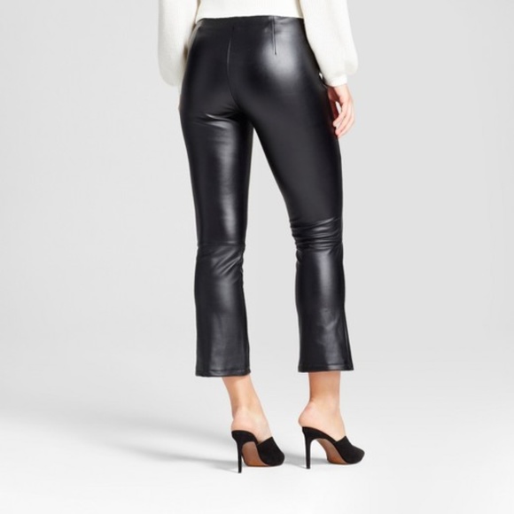 New WWW Black Faux Leather Crop Flare Pants [B6] - Picture 8 of 8